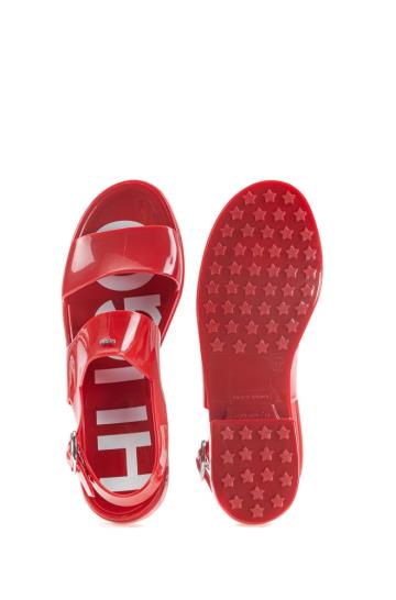 Sandały HUGO Italian Made Czerwone Damskie (Pl31599)